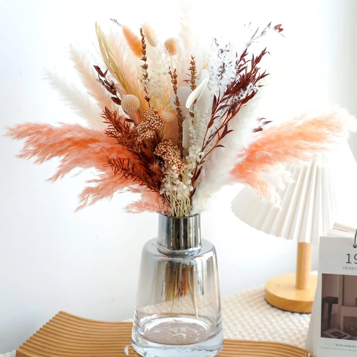 Bouquet of Natural Dried Pampas Boho Bouquet for Table Farmhouse Party Home Decor Valentine's Day Wedding Birthday Arrangement