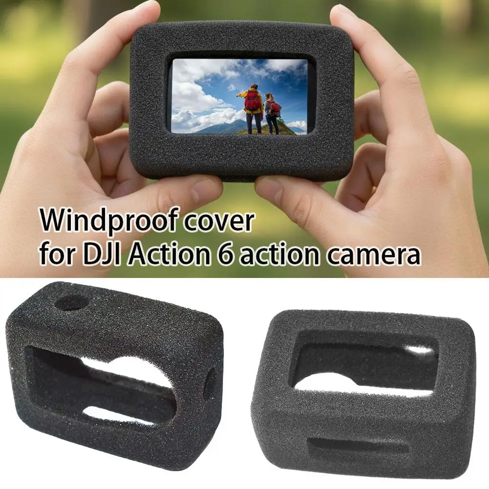  for dji Osmo Action 6 Wind Noise Reduction Sponge Foam Windslayer Cover Housing Windproof Windshield Recording Case