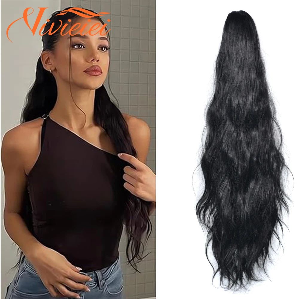 Synthetic Claw Clip On Ponytail Hair Extension Ponytail Extension Hair For Women Pony Tail Hairpiece Curly Style VIVIEIEI