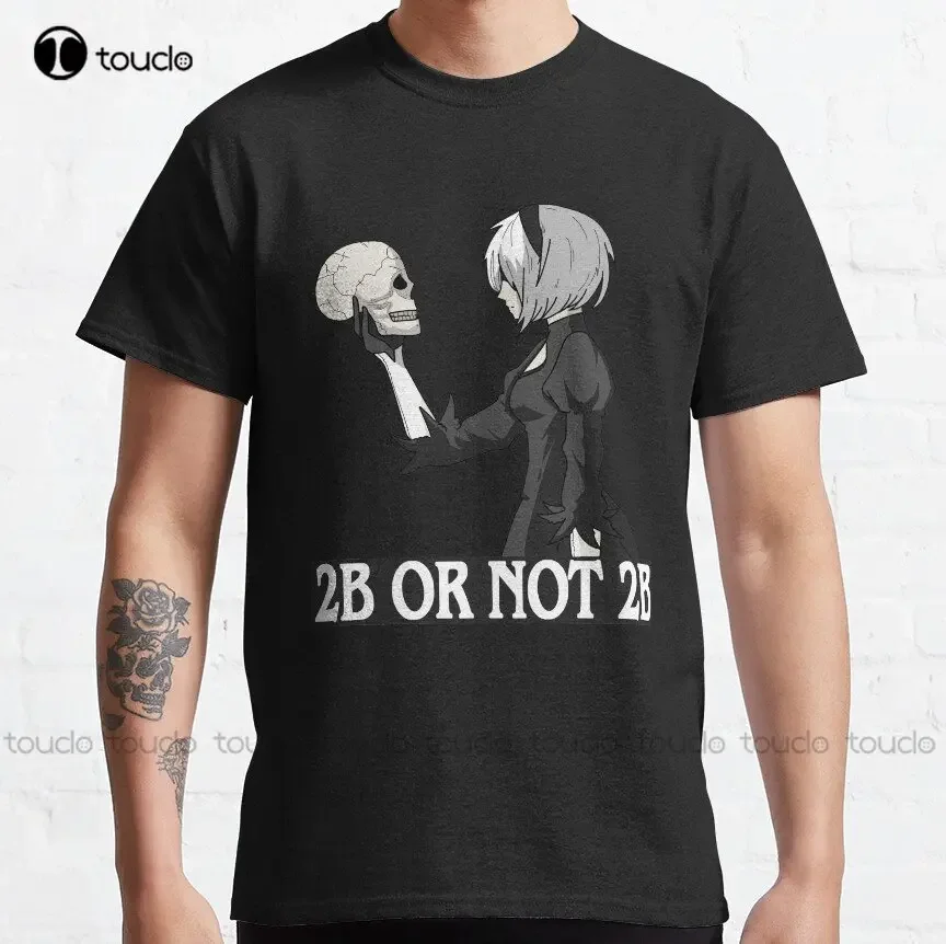T-shirt imprimé numérique unisexe adulte et adolescent, streetwear artistique drôle, dessin animé, cadeau personnalisé, 2B or not 2B