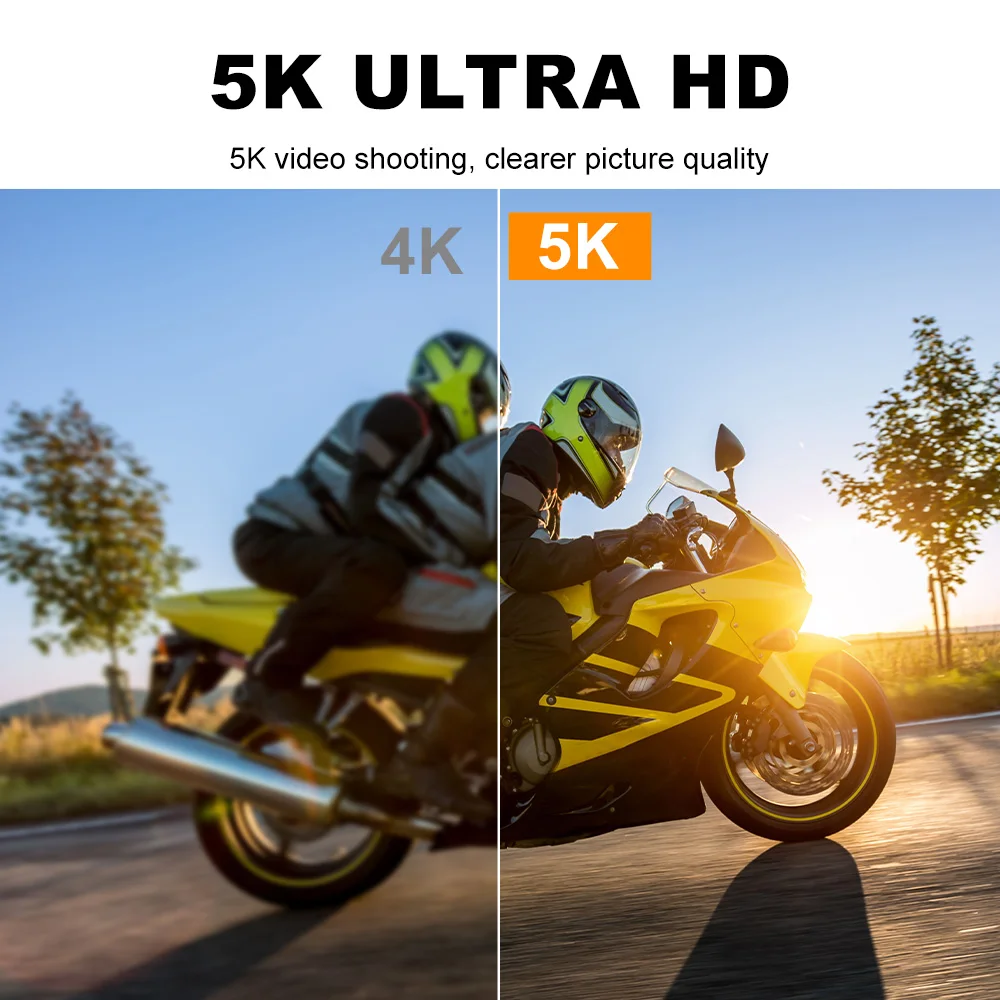 كاميرا الحركة 5K 30FPS 4K 60FPS EIS WiFi شاشة مزدوجة 170D 2.0 بوصة تعمل باللمس 30M كاميرا رياضية مقاومة للماء مع جهاز تحكم عن بعد