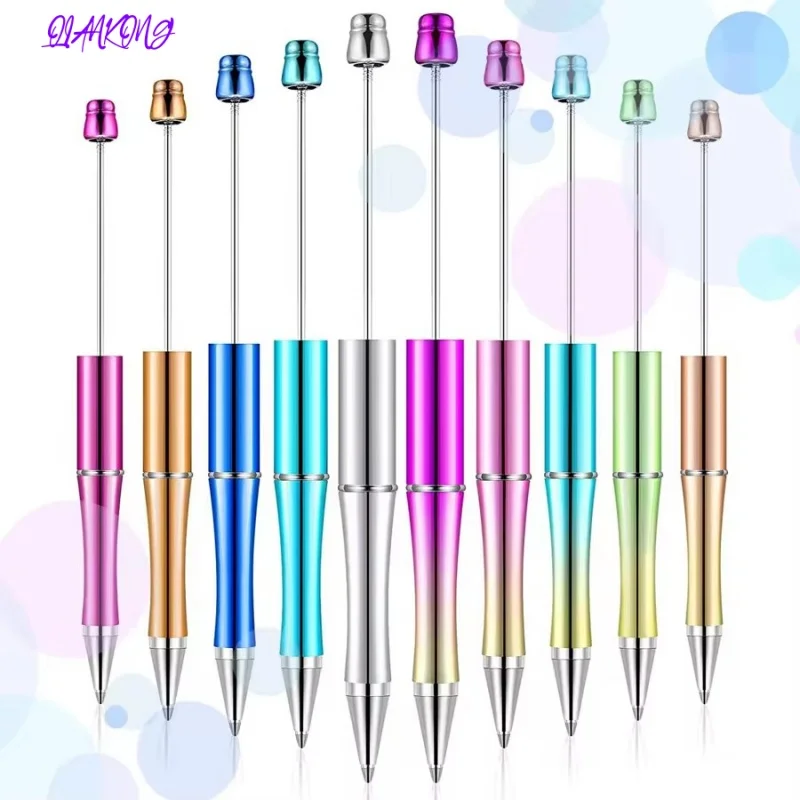 2024 New 10Pcs art marker UV Gradient Bead Pens Wholesale Students Diy Handmade Plastic Beadable Pen Plastic Ballpoint Pen