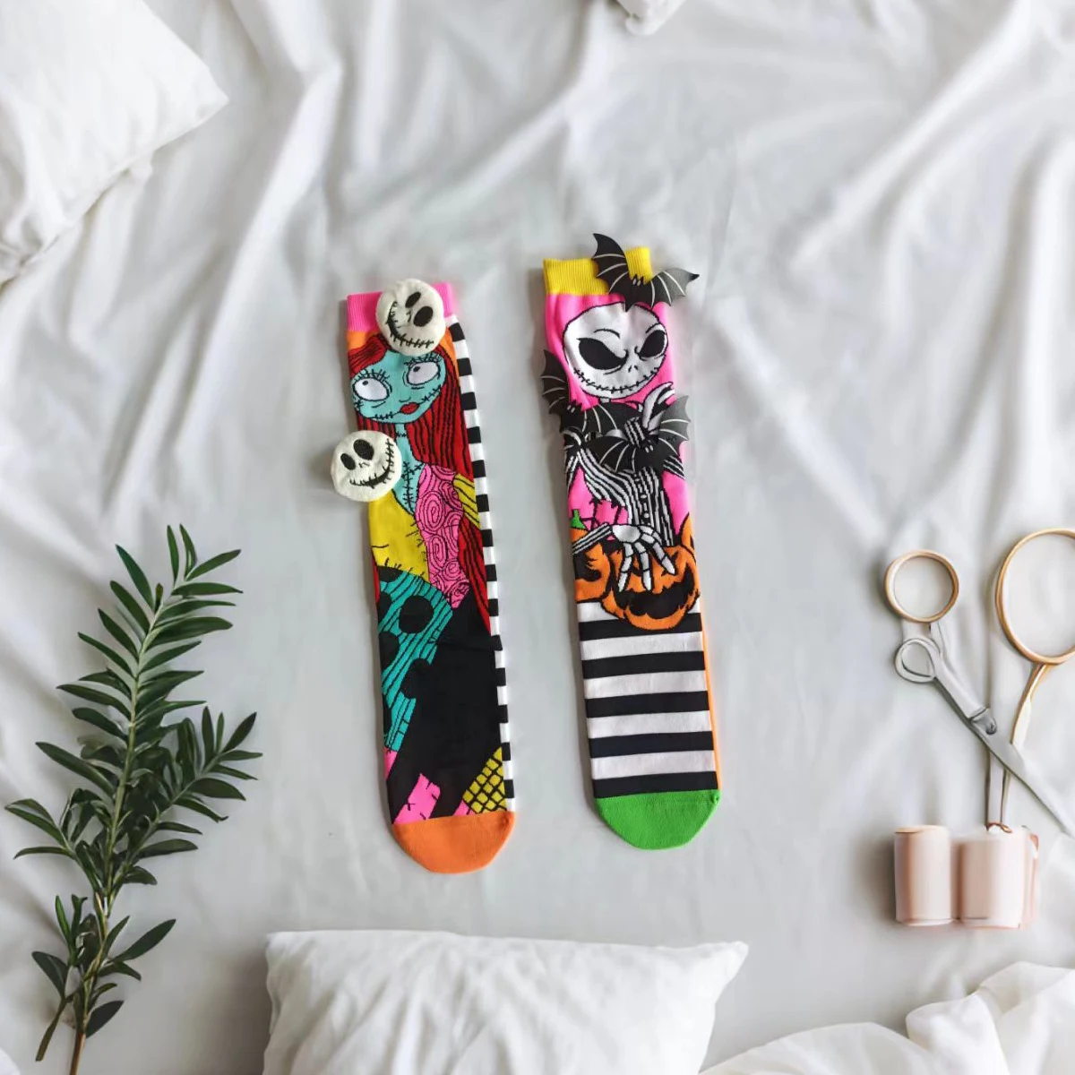 زوج واحد من جوارب الهالوين المبتكرة والشخصية للأطفال، جوارب متعددة الاستخدامات لكل من الأولاد والبنات، مناسبة لجميع المواسم