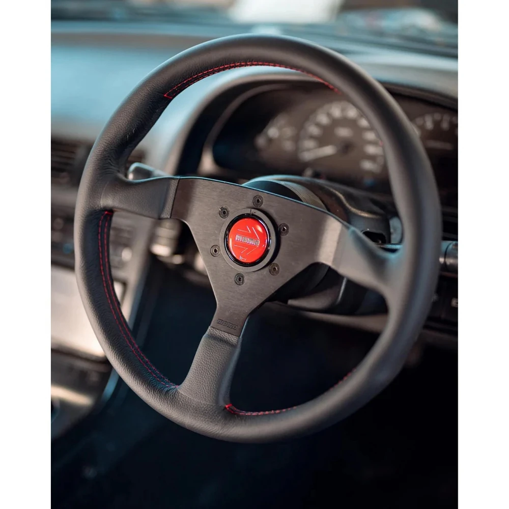 

JDM Universal 350MM Racing Monte Carlo MOMO Steering Wheel Car Rally Drift Leather Steering Wheel Volantes For VW HONDA TOYOTA