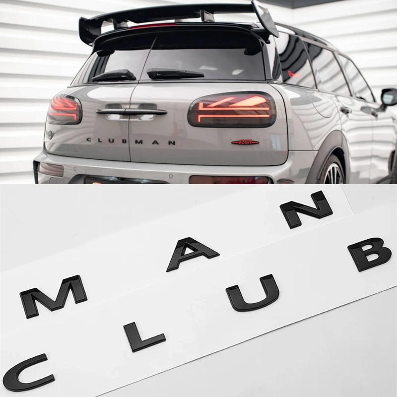 

3D ABS Black Clubman Logo Countryman Emblem Letters Sticker Car Trunk Badge For Mini Cooper S Countryman R60 F60 Accessories