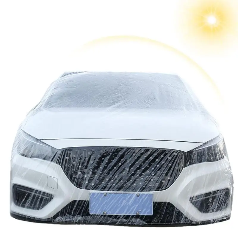 Transparent Car Cover Auto Full Cover Protective Sunshade Clear Car Covers Waterproof Transparent Clothing Car Rainproof Cover