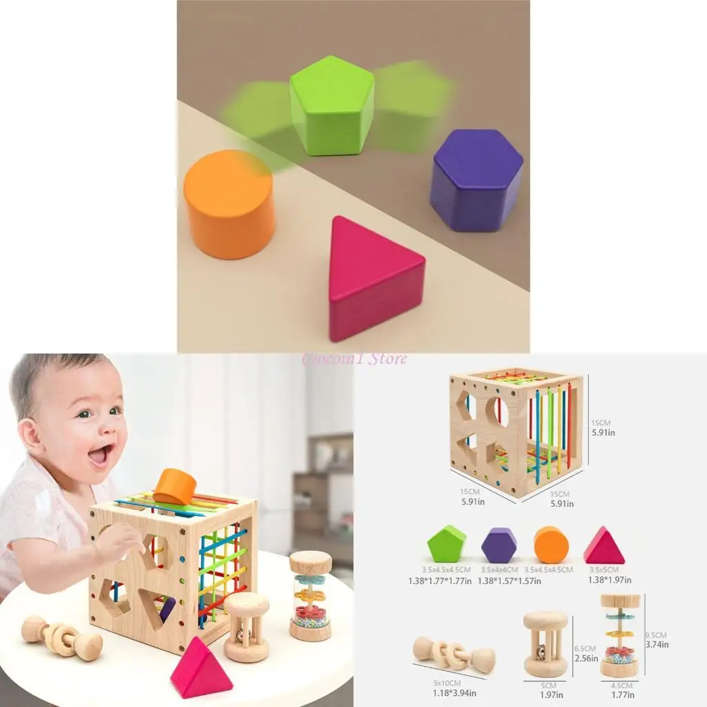 乳児向けのY1UB木製分類ボックス色を認識し、脳の成長を促進する形状