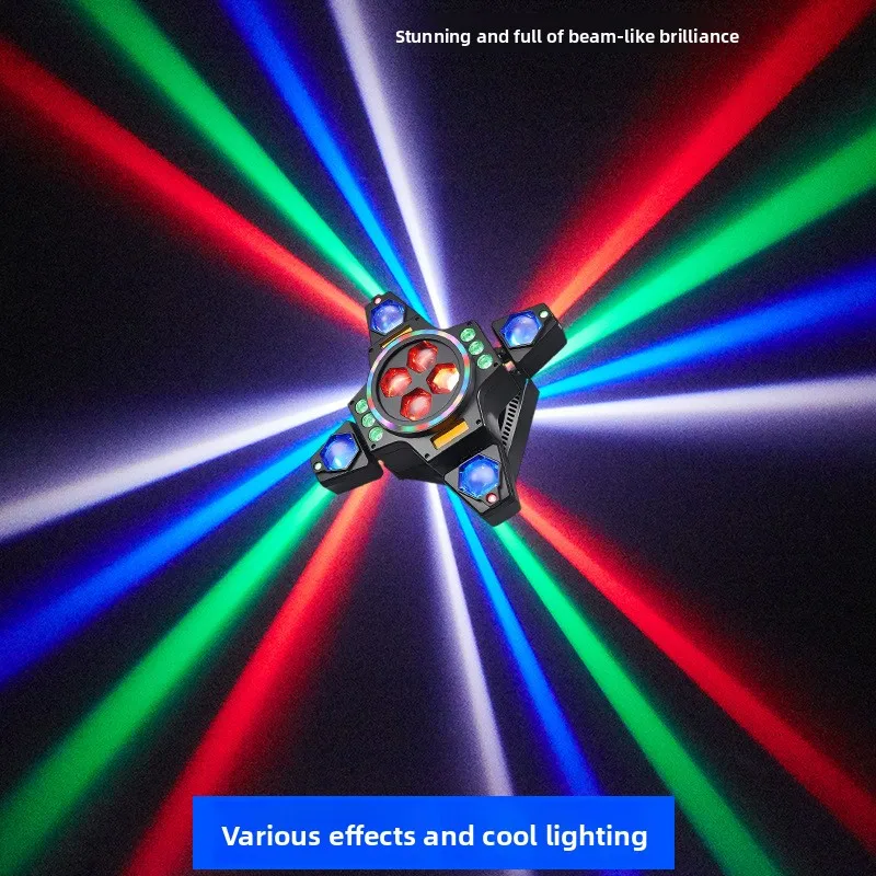 Four arms bee eye laser beam of light small bar ambient light KTV flash whirlwind six-in-one moving head light cross-border