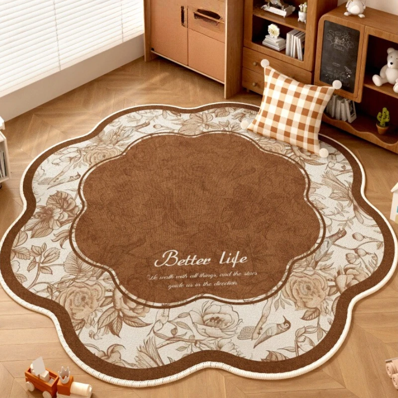 

Special-shaped Living Room Carpet Large Area Brown Maillard Bedroom Bedside Rugs Cartoon Creative Cloakroom Floor Mats Alfombra