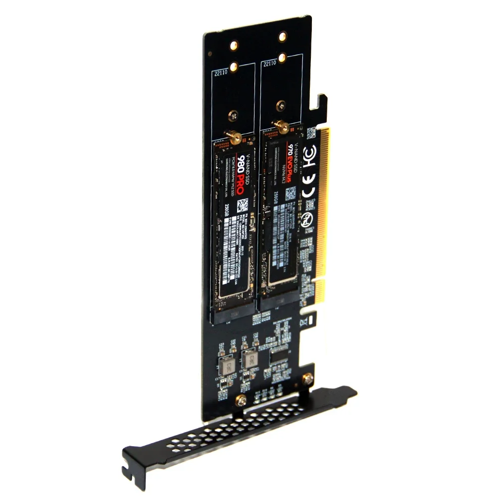 PCle4.0 X16 - 4xNVME M.2 확장 카드 M.2 SSD GEN4 PCIe4.0 PC 메인보드 X1 X4 X8 X16 확장 카드 (2230 2242 2260 2280 호환)