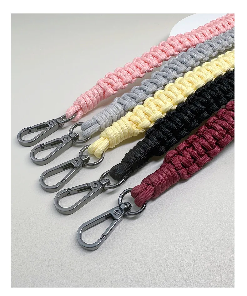 Rope Strap Braided Lanyard Metal Keyring Cellular String Universal Mobile Phone Shoulder Strap Premium Bag Landyard Accessories