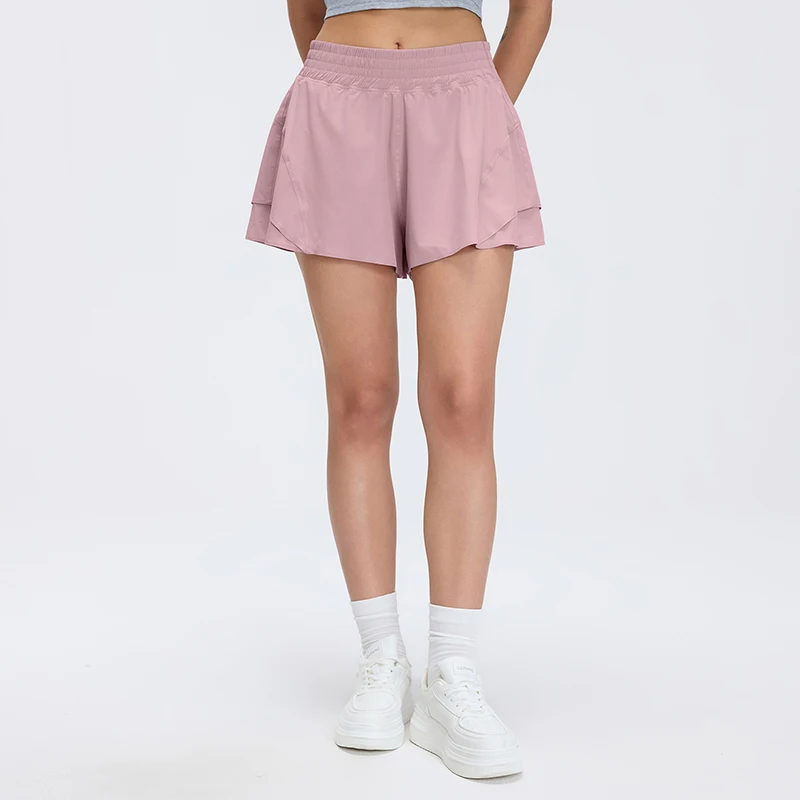 Damen Outdoor-Laufshorts Sommer High-Waist Yoga-Shorts 2-in-1 Gym-Shorts Sportbekleidung Schnelltrocknende Trainingskleidung für Frauen – Detail 3