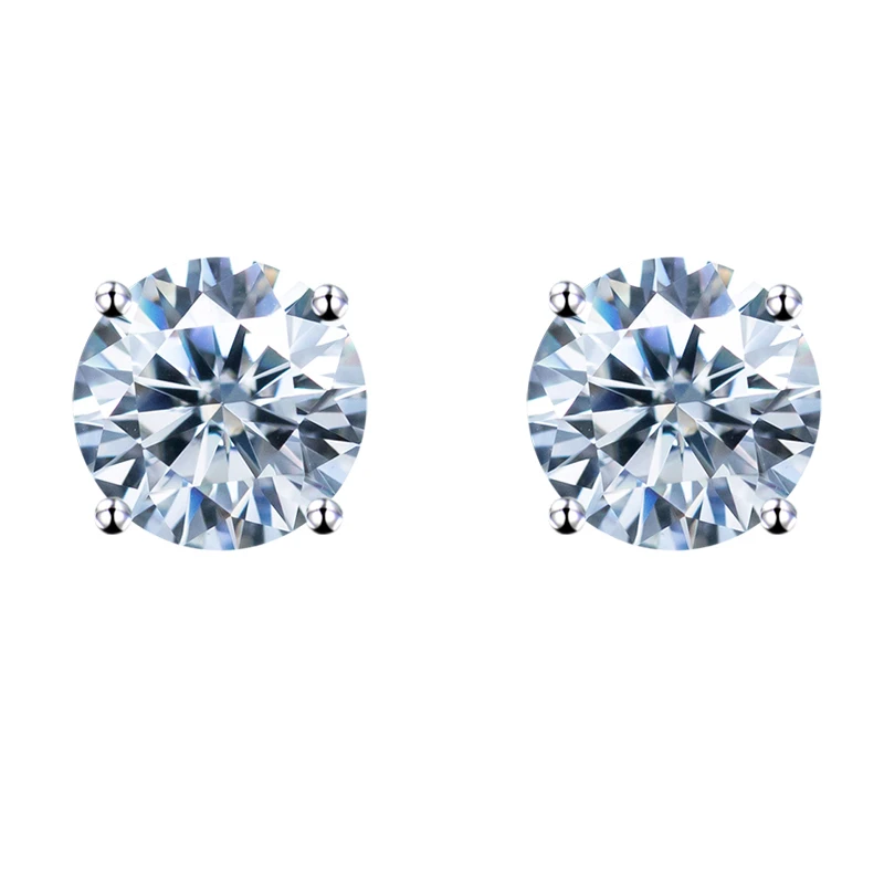 Dropshipping Cheap 925 Sterling Silver VVS Blue Colored GRA Certificate Moissanite Earrings Stud