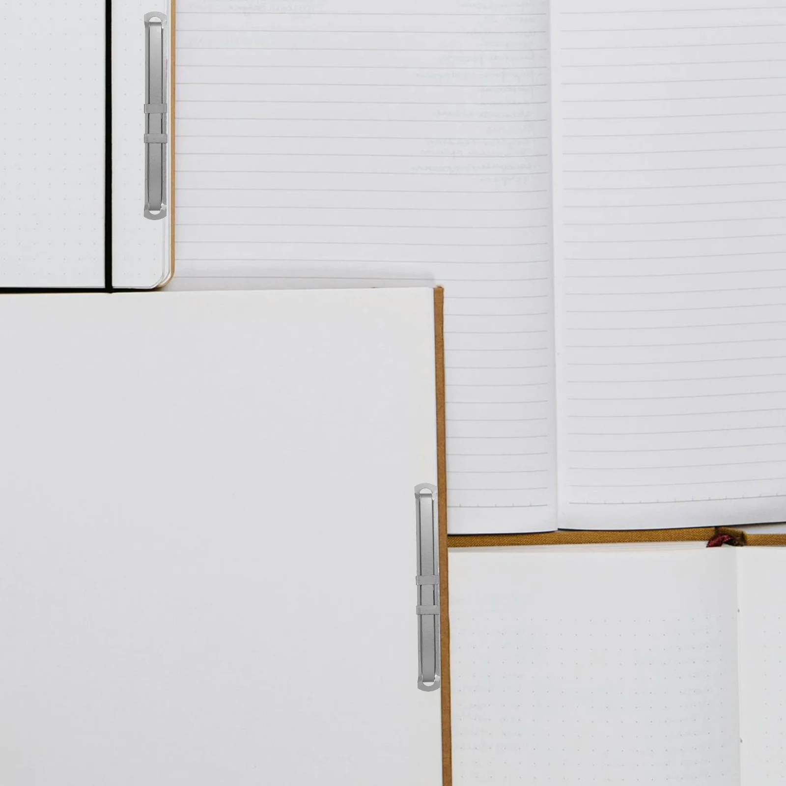 50 Pcs Clips File Binder Strip Office Folder Metal Binding Paper Fasteners Prongs Compressors Silver