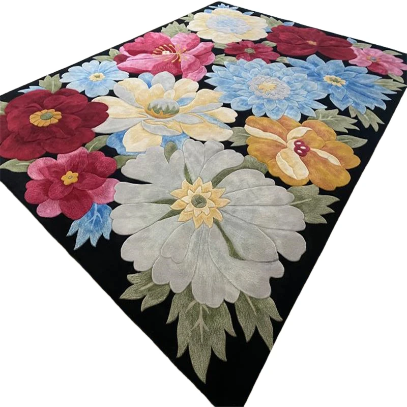 Custom  Quality Hand-made Wool Carpet Home Villa Living Room Coffee Table Bedside Blanket Reception Area Hallway Soft Mat