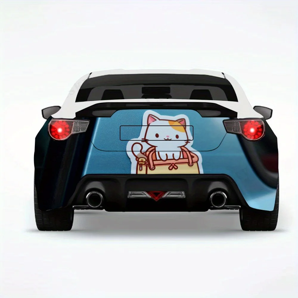 

Очаровательная сумка Calico Cat - виниловая наклейка на заднюю часть автомобиля, водонепроницаемые самоклеящиеся виниловые наклейки для хвоста и бампера автомобиля