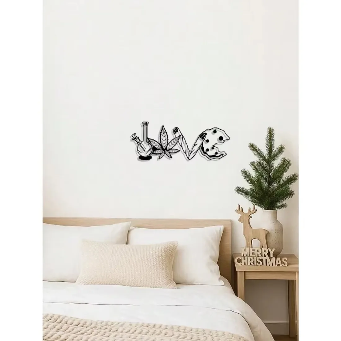 CIFBUY 1pc Vintage Love Letter Heart Metal Wall Decor,2D Flat Laser Cut Silhouette,Iron Hanging Sign