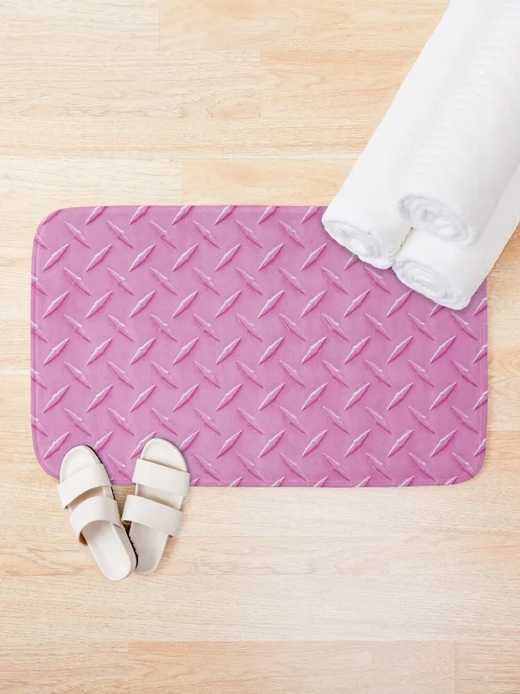 Diamond plate steel pattern | Pink Bath Mat DoorFor The Door Floor Toilet Floors For Bathroom Mat