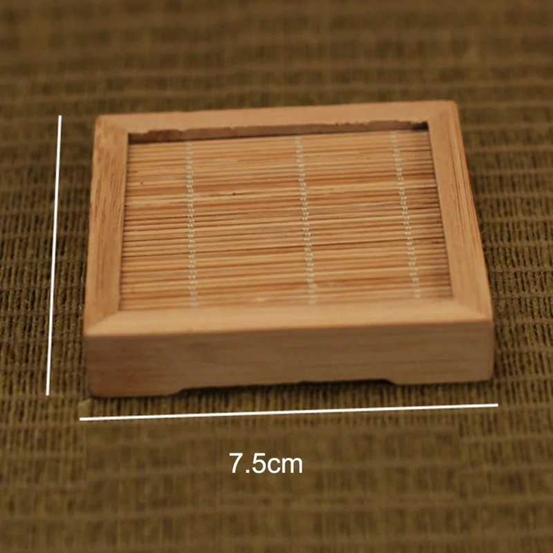 Japanese style Manual Insulation Pads  Bamboo Silk Carbonization Coaster Square Tea Ceremony Tea Mat Pot Mat Bowl Mat