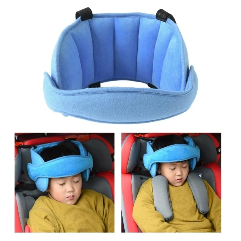J15U Child Auto Seats Head Fixing Belt Support Band Breathable Ensures Safety for Long Trip with Easy to Adjustment Feature