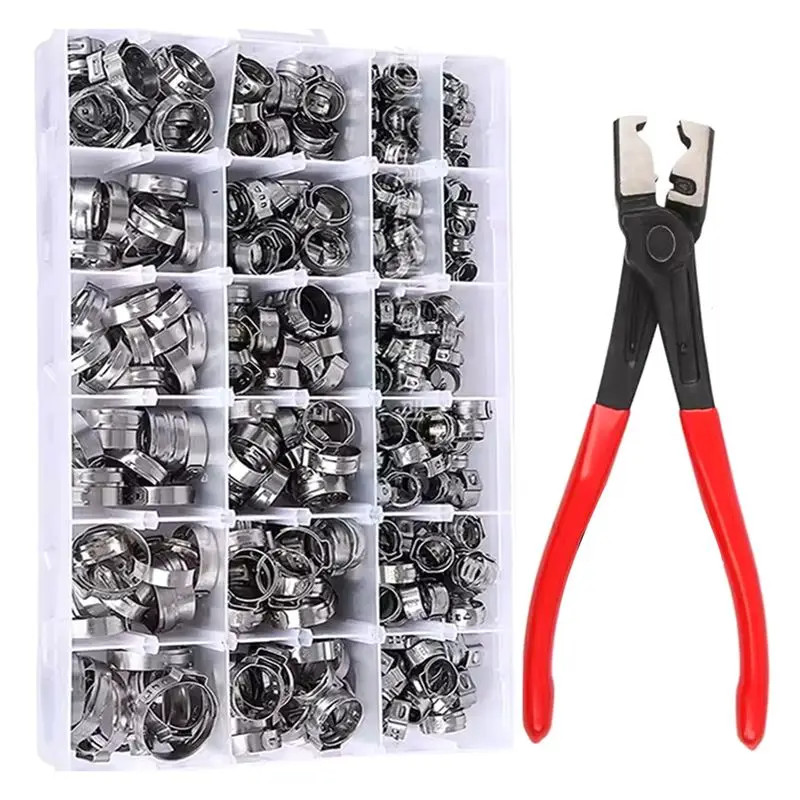 

Stainless Steel Ear Stepless Clamp Hose Pipe Clamps Clips Hose Clip Clamp Pliers-AT64