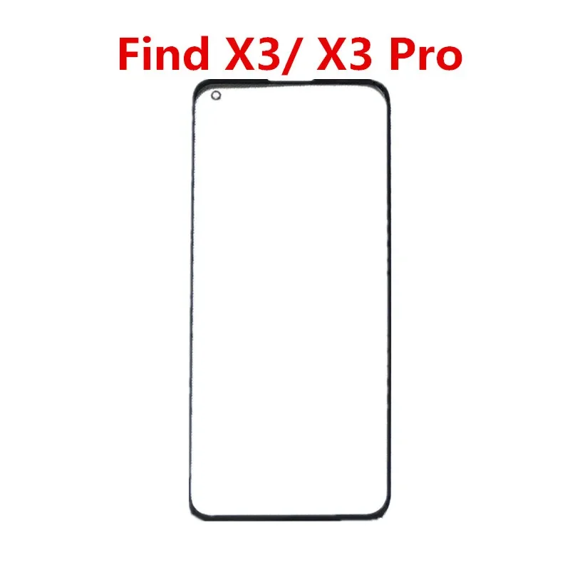 Outer Screen+OCA For OPPO Find X3 X3 Pro Front Touch Panel LCD Display Glass Repair Replace Parts