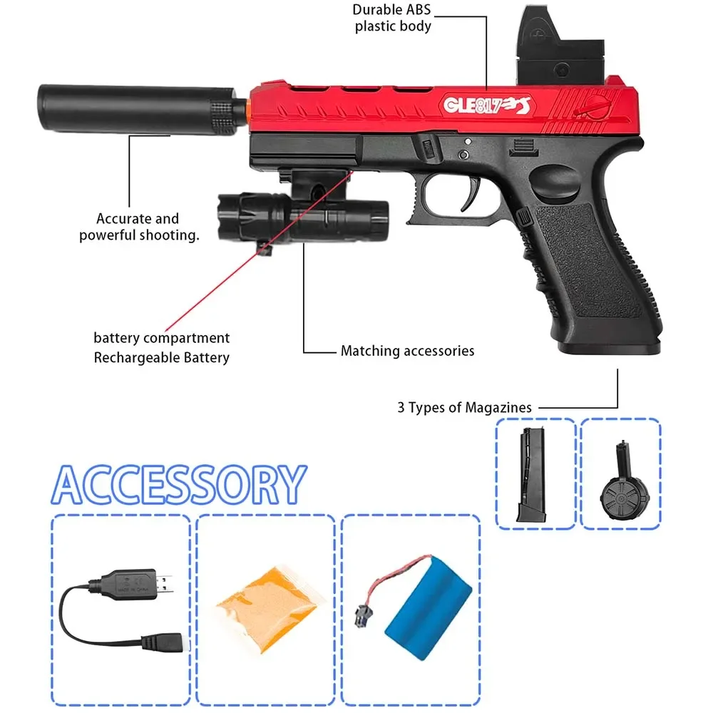 Automatisch schieten Splash Ball Airsoft Elektrische gelbal Blaster Speelgoedpistool Waterbal Wapenpistool Buitensporten Kinderen Volwassenen