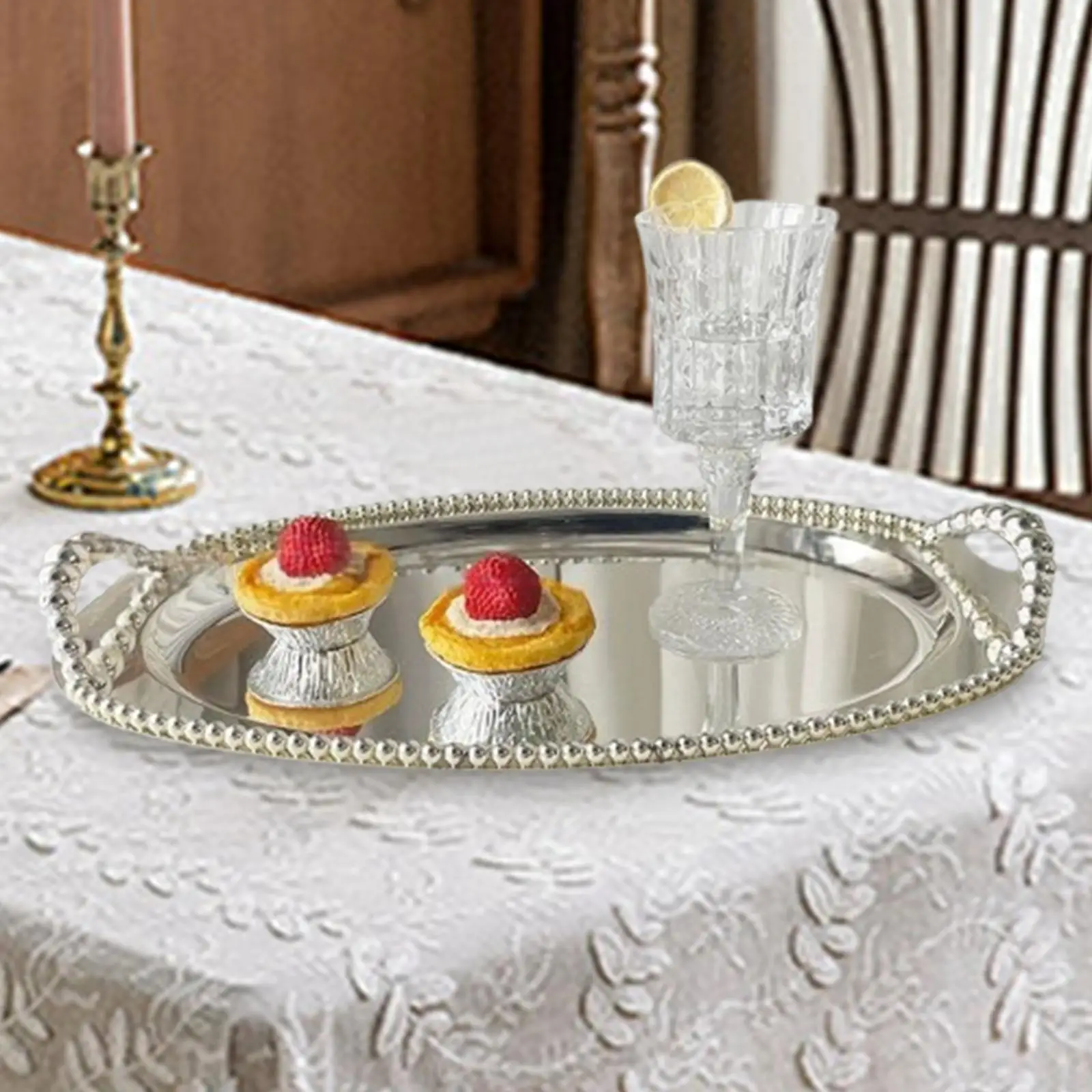 Organizer na owoce Owalny, wielokrotnego użytku, nadający się do układania wędlin Koreańska kuchnia Metalowy talerz na imprezę BBQ Domowa kuchnia na zewnątrz