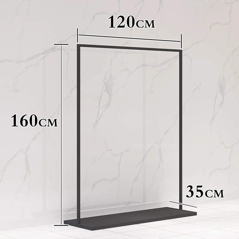 customized.Black Clothing Rack High End Boutique Display Rack with stainless steel Garment Hanging Rack Garment Store