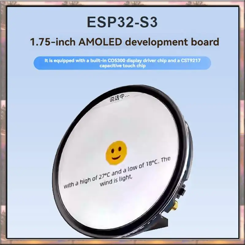 

BAAZ HOT ESP32 Deepseek Xiaozhi AI Робот для голосового чата 1,75-дюймовая плата для разработки сенсорного экрана с поддержкой динамика Распознавание голоса