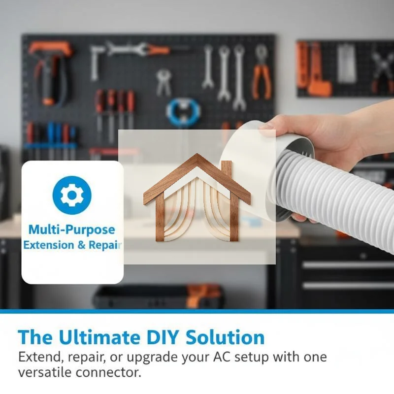 Flexible Universal Portable AC Exhaust Pipe Stretch Vent Hose Replacement Part