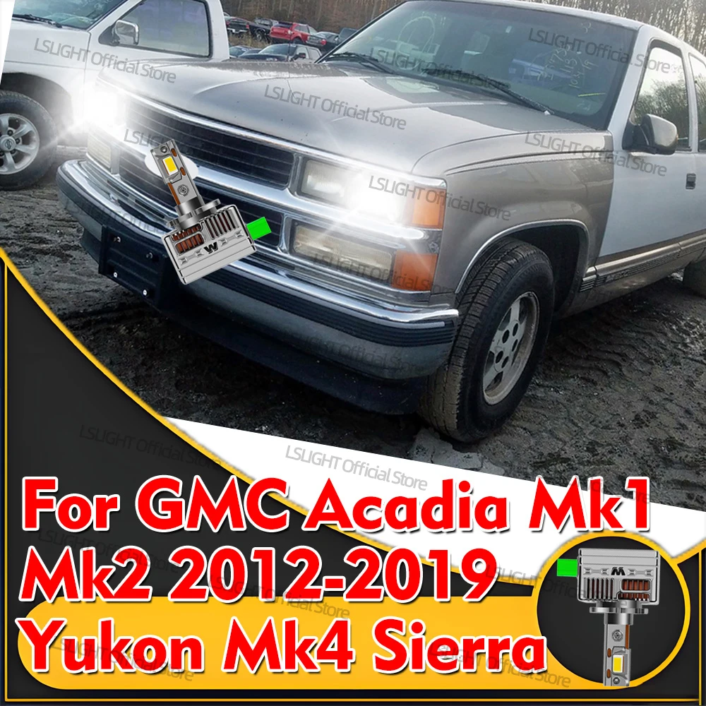 

2x Copper Tubes Headlight D3S D3 LED Headlamp 30000LM For GMC Acadia Mk1 Mk2 2012-2019 Yukon Mk4 2015-2020 Sierra Gen3 2014 2015