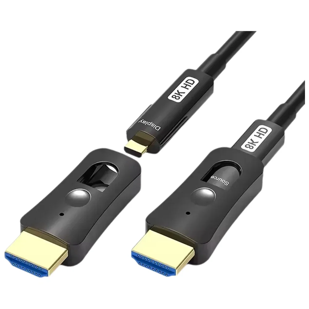 Kabel światłowodowy HDMI 8K z odłączanymi 2 portami HDMI, aktywny kabel światłowodowy 8K@60Hz, 4K@120Hz 48Gbps, Dynamic HDR do TV RTX 3080/3090 — zdjęcie produktu 7