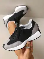 2026 New Arrival Green Sneakers Women Leather Mesh Patchwork Platform Sneakers Anti Slip Casual Walking Shoes Lace Up - Image 2