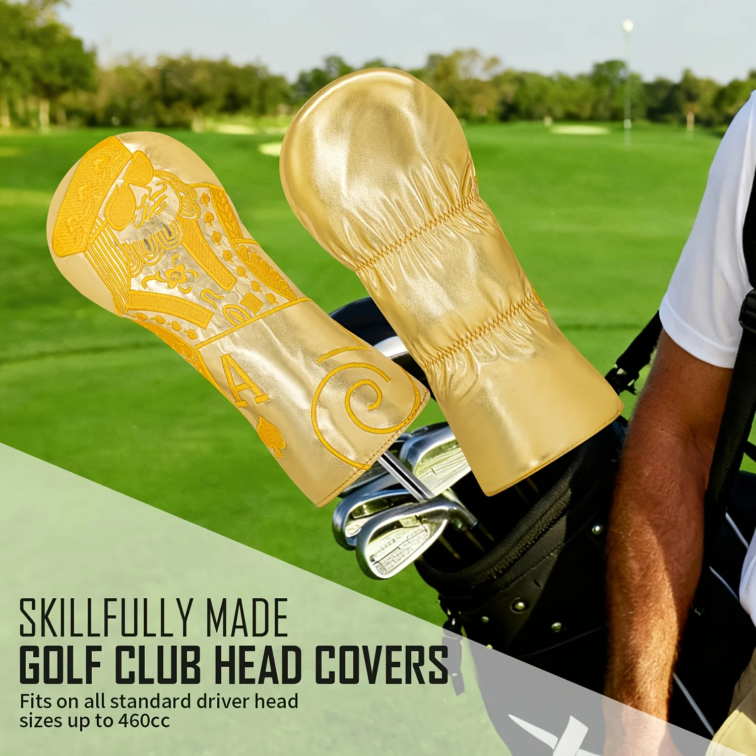 1pc/3pcs Playing Cards JQK Style Golf Head Covers, Fits Driver, Fairway Wood And Hybrid Clubs.Universal Design for Men And Women image 4