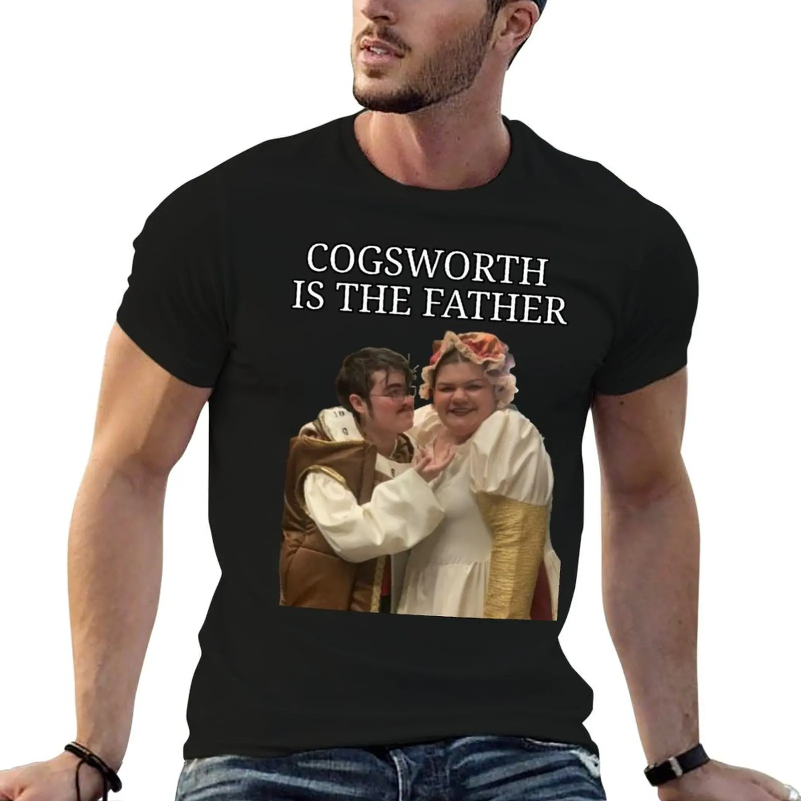 Father clock T-Shirt Basic Solid Color Short Sleeve Cotton Top