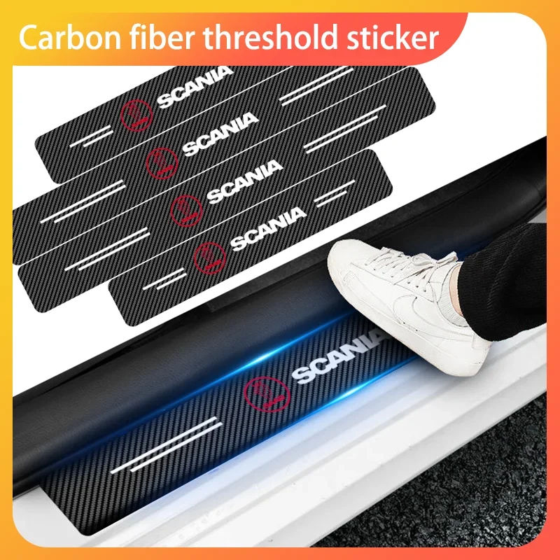 

Car Door Sill Carbon Fiber Sticker Threshold Side Anti Scratch Tape Waterproof For SAAB Scania 93 95 9000 900 9-4X 9-2X 9-X