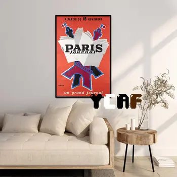 復古法國艾菲爾鐵塔海報帆布印刷品,法國標誌性建築藝術牆飾,法國旅行藝術印刷品禮品 10 最佳銷售 法國海報 - №10