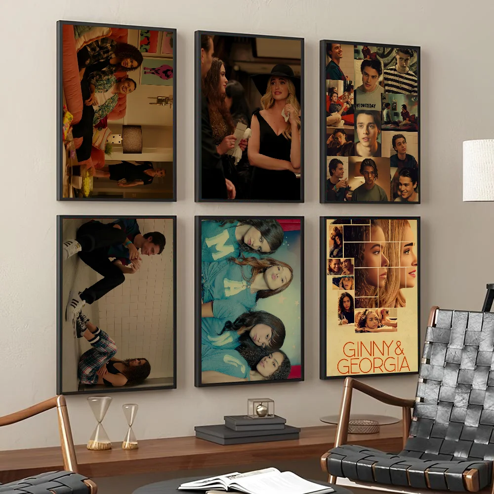 ملصق عرض تلفزيوني جيني آند جورجيا، ملصق فني ذاتي اللصق مقاوم للماء، ملصق جداري لغرفة المقهى والبار #2