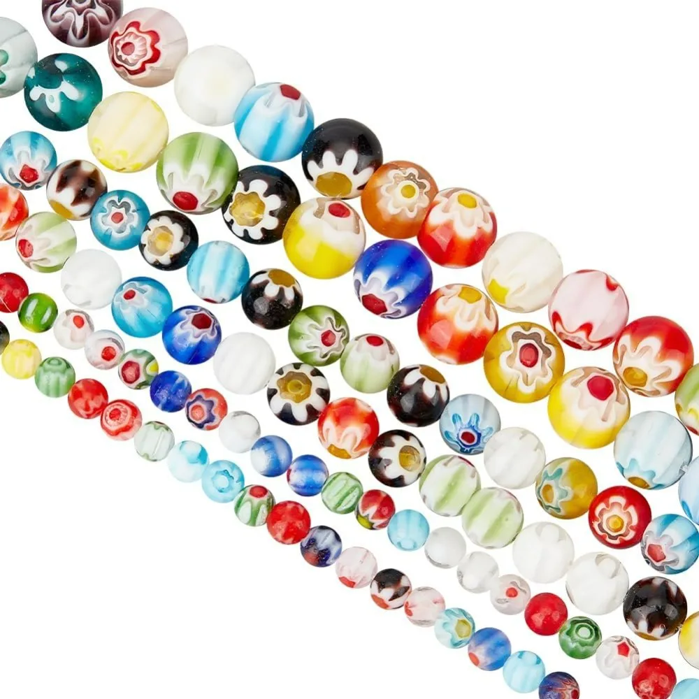 

212 ~ 2118 шт. Цветок ручной работы Миллефиори лэмпворк стеклянные бусины 4 мм 6 мм 8 мм круглые стеклянные цветочные бусины 1 мм отверстие свободные разноцветные