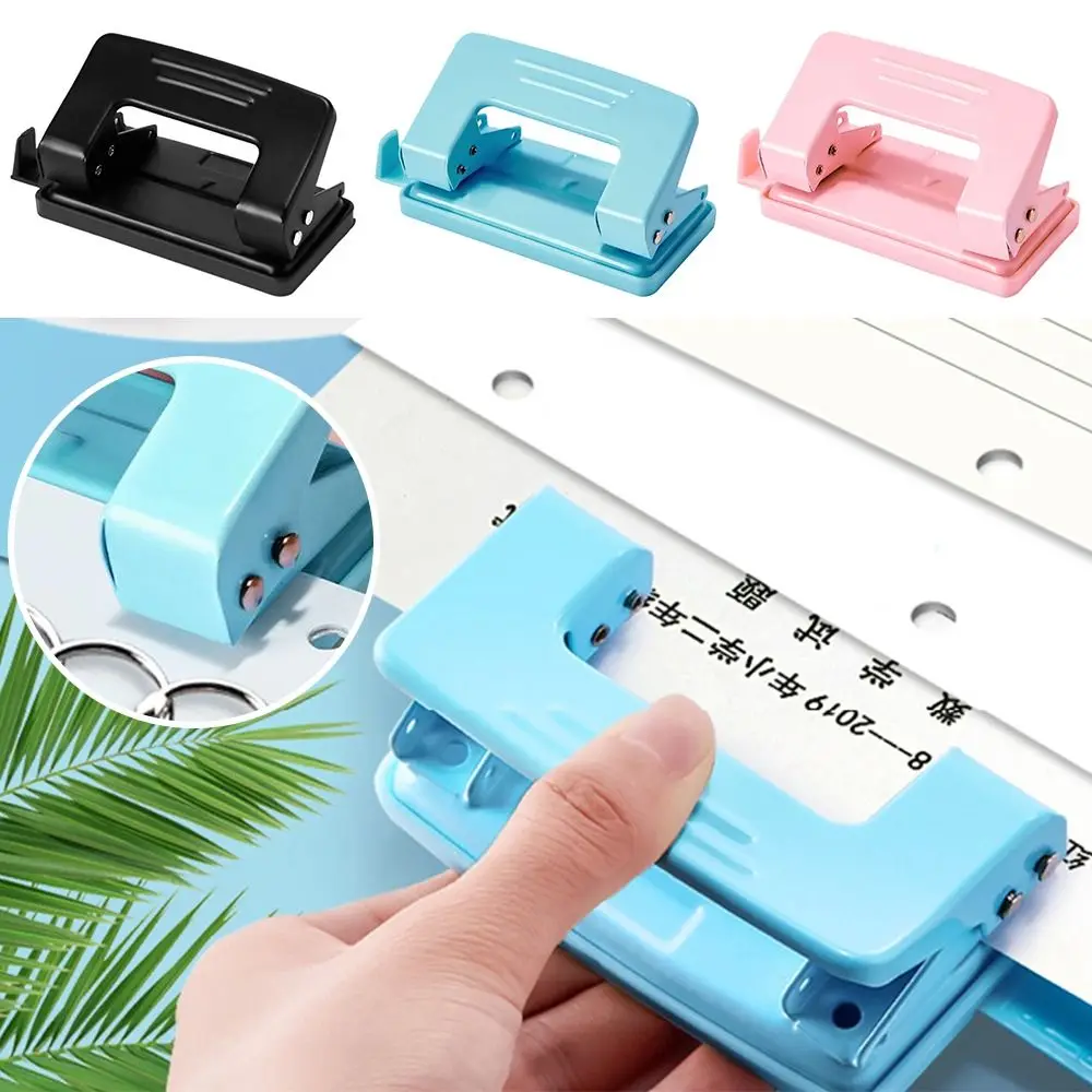 

Metal Double Holes Puncher Double Holes DIY Punching Tool Round Hole Puncher Binding Aid Tools Round Paper Puncher Students Gift