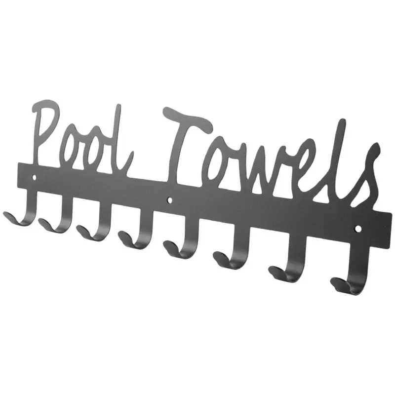 

AWAH Pool Towel Hooks For Bathroom Wall Mount Towel Rack Towel Holder Carbon Steel Hanger Organizer Indoor Outdoor For Towel