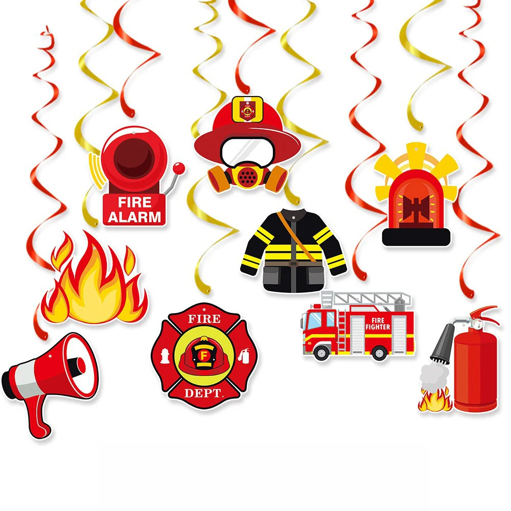 Feuerwehrmann Sam Geburtstag Banner Dekorationen Feuerwehrmann Thema Partyzubehör Feuerwehrauto Feuerwehr Party Girlande für Kinder Dekor – Detail 5