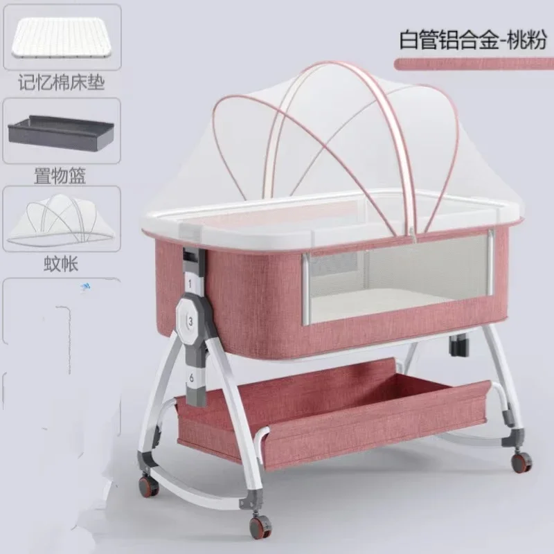 Cribs Aluminium alloy Baby Crib Rocking Cradle Portable  Anti-Reflux Cribs Kids Furniture Wholesale