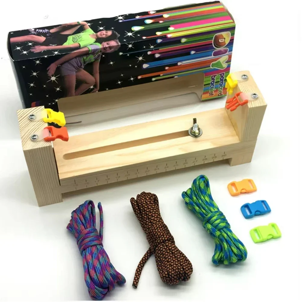 

Natural Wooden Craft Loom for Handmade Bracelets Ropes and DIY Umbrella Cord Weaving Jewelry Making Tool