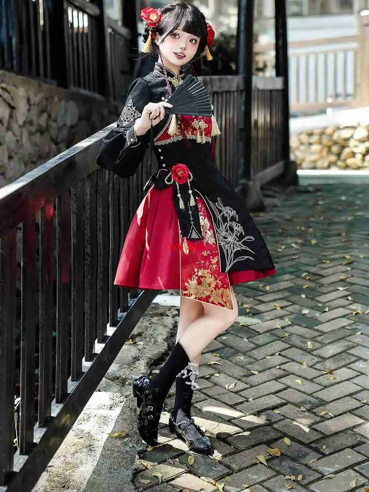 

Monster Catching Girl Hanfu Chinese Style Han Element Dress New Chinese Lolita Cheongsam Little Zombie Halloween Cosplay Set