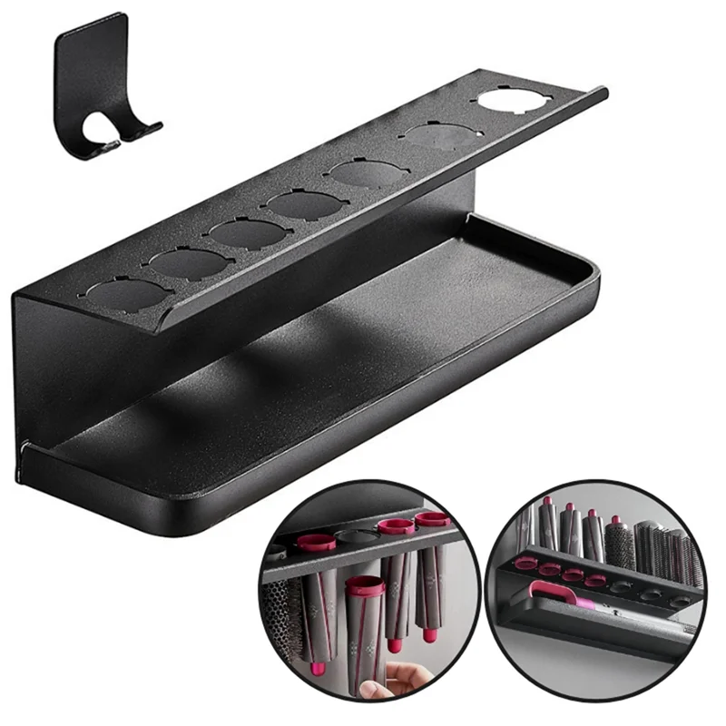 

ABMH-New Wall-Mounted Dryer Hair Curler Storage Rack Suitable For Dyson Airwrap Bathroom Shelf Hair Care Tool Storage