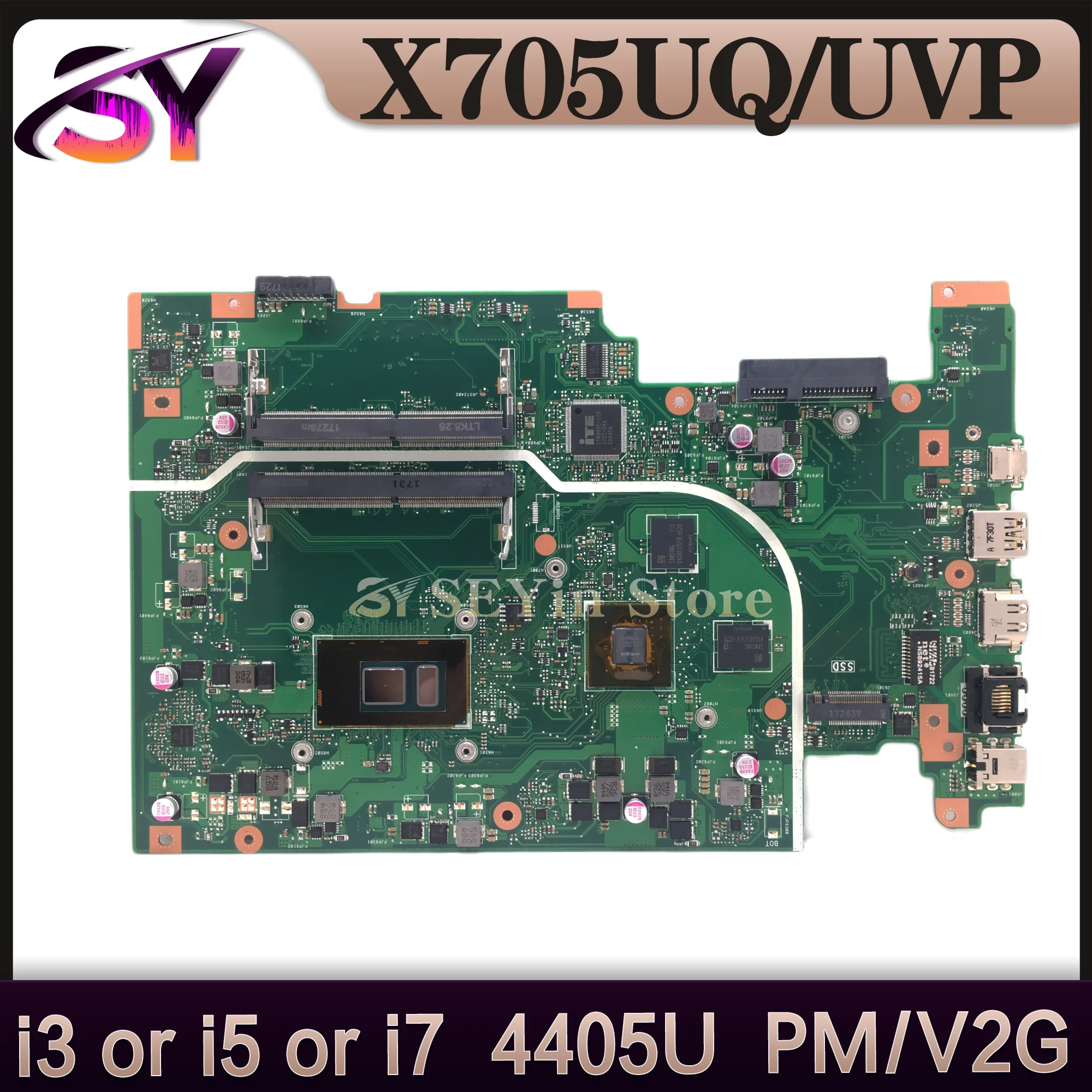 

X705U Mainboard For ASUS X705UV X705UB X705UN X705UBP X705UVP A705U X705UNR X705UF X705UQ Laptop Motherboard 4405U i3 i5 i7 V2G