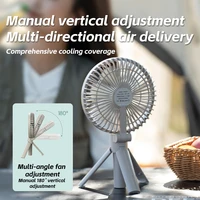Nouveau ventilateur portable pliable à main, 3000 mAh, rechargeable, réglable en angle, pour la maison, l'extérieur, les voyages et le camping 3