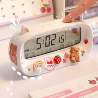 Timing Alarm Clock Smart Time Table Decoration Students Wake-up Artifact Electronic Clock Watch Digital Alarm Clock with decor